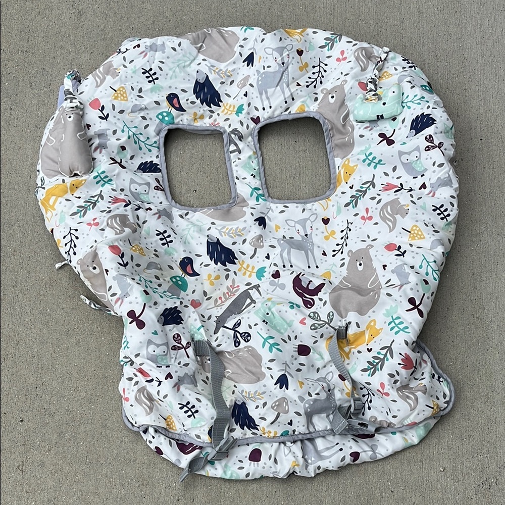 Playful White and Gray shopping cart cover